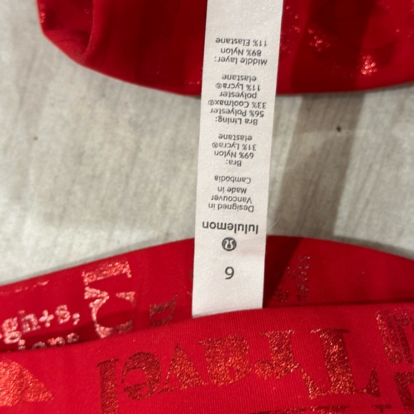 Lululemon limited edition red foil word bottoms - Picture 6 of 8
